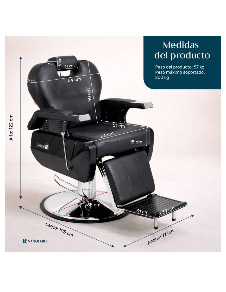 Sillón barbería hidráulico barbero estética 10