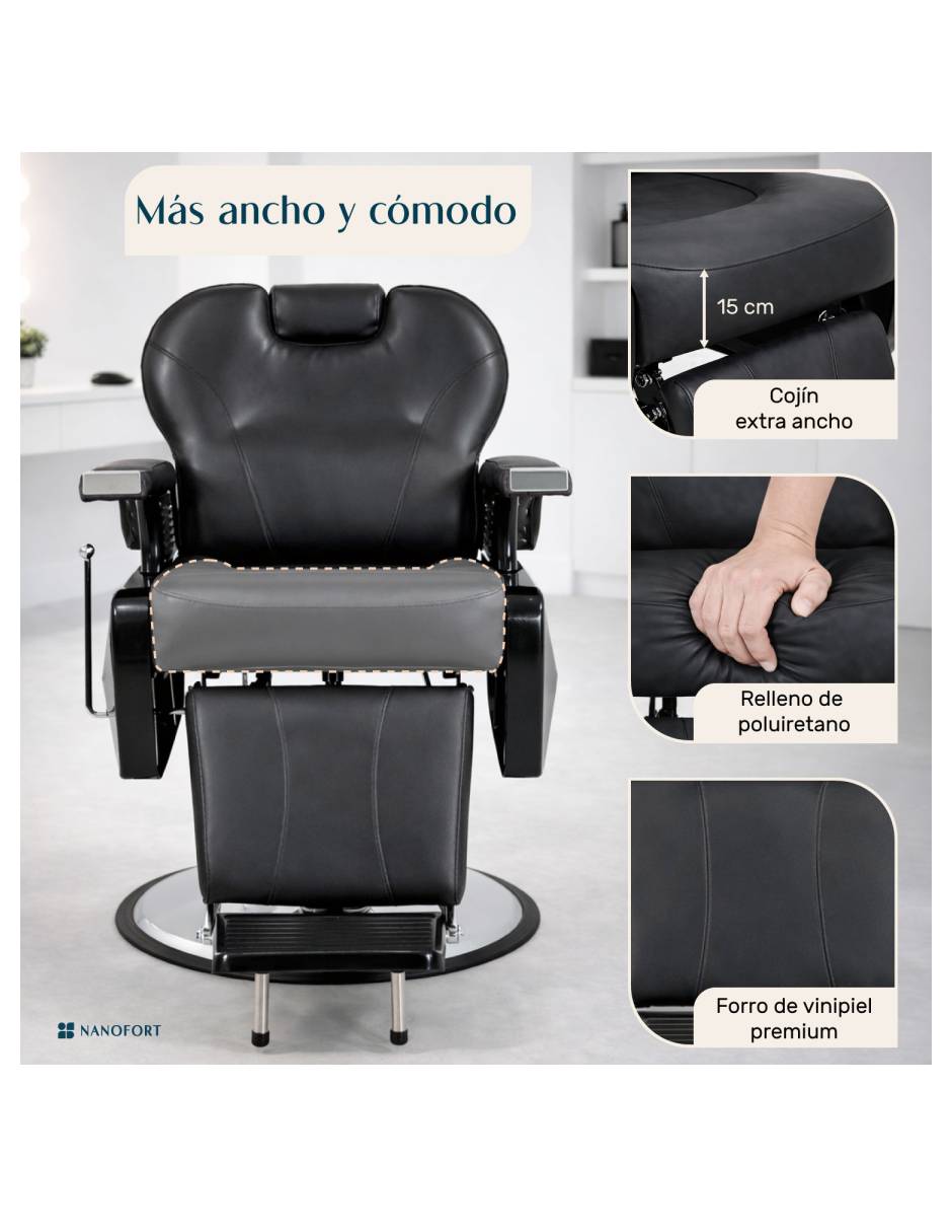Sillón barbería hidráulico barbero estética 9