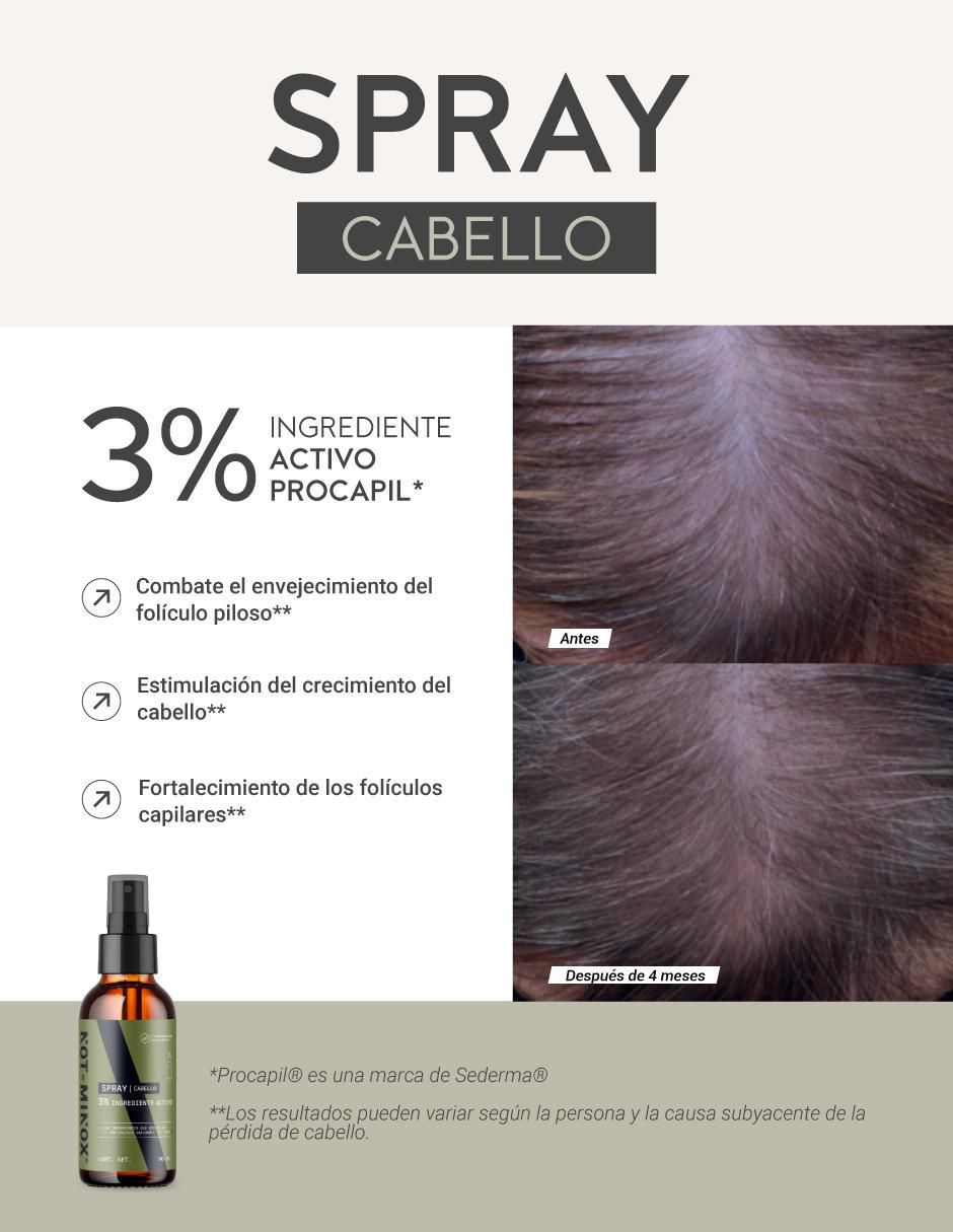 Spray para cabello todo tipo Crecimiento de Cabello masculino: Biotina + Vitamina E + Cola de Caballo + Romero 90 ml 3