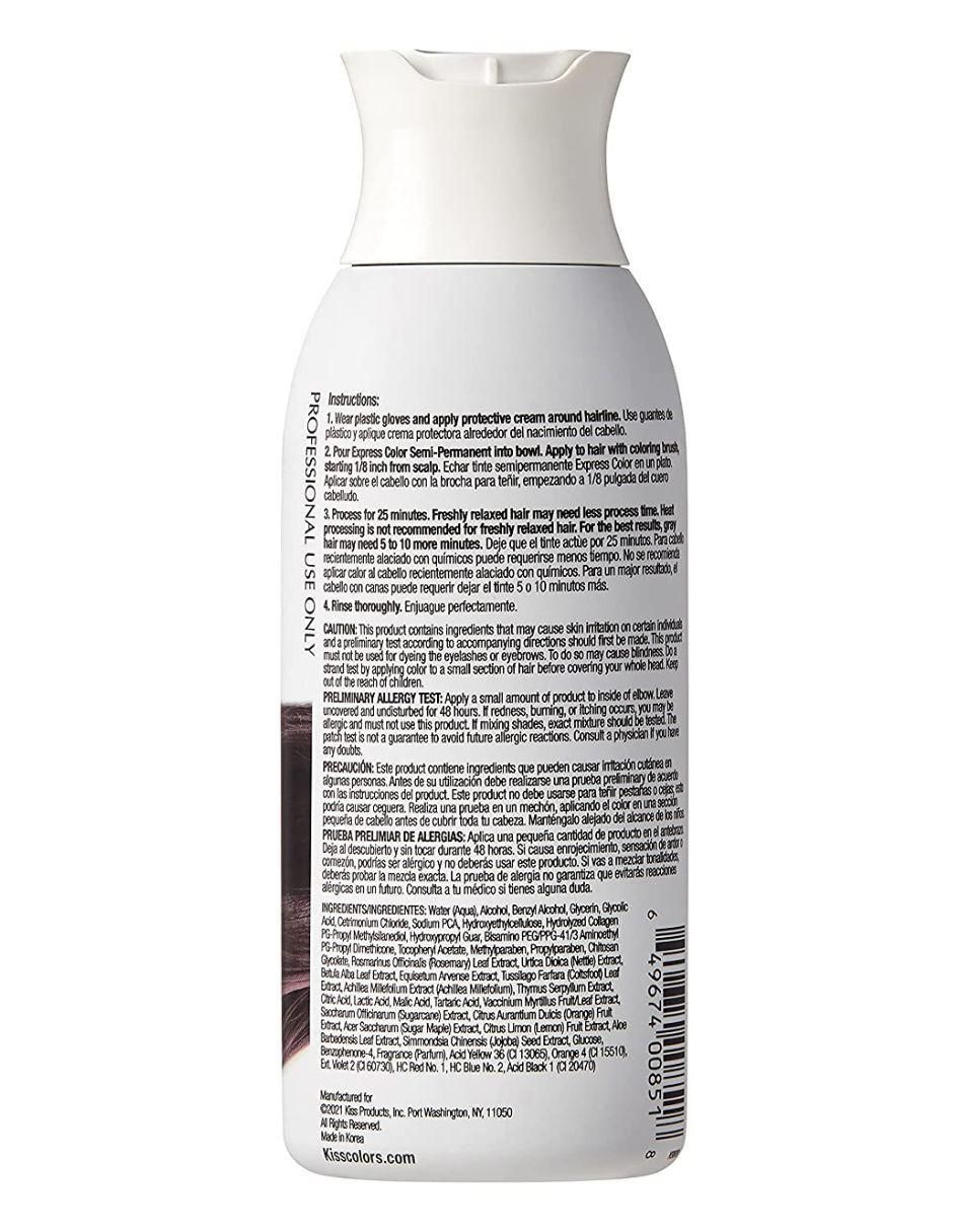 Tinte para cabello Kiss Express K98 Black Express tono 1.0 negro profundo