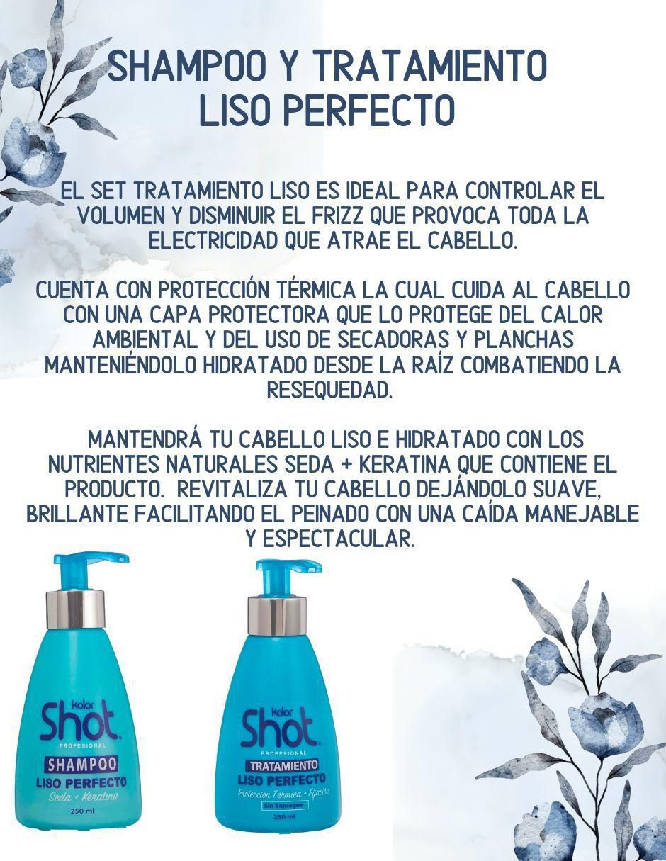 Shampoo para cabello lacio y ondulado tratamiento liso perfectos sin frizz 250 ml