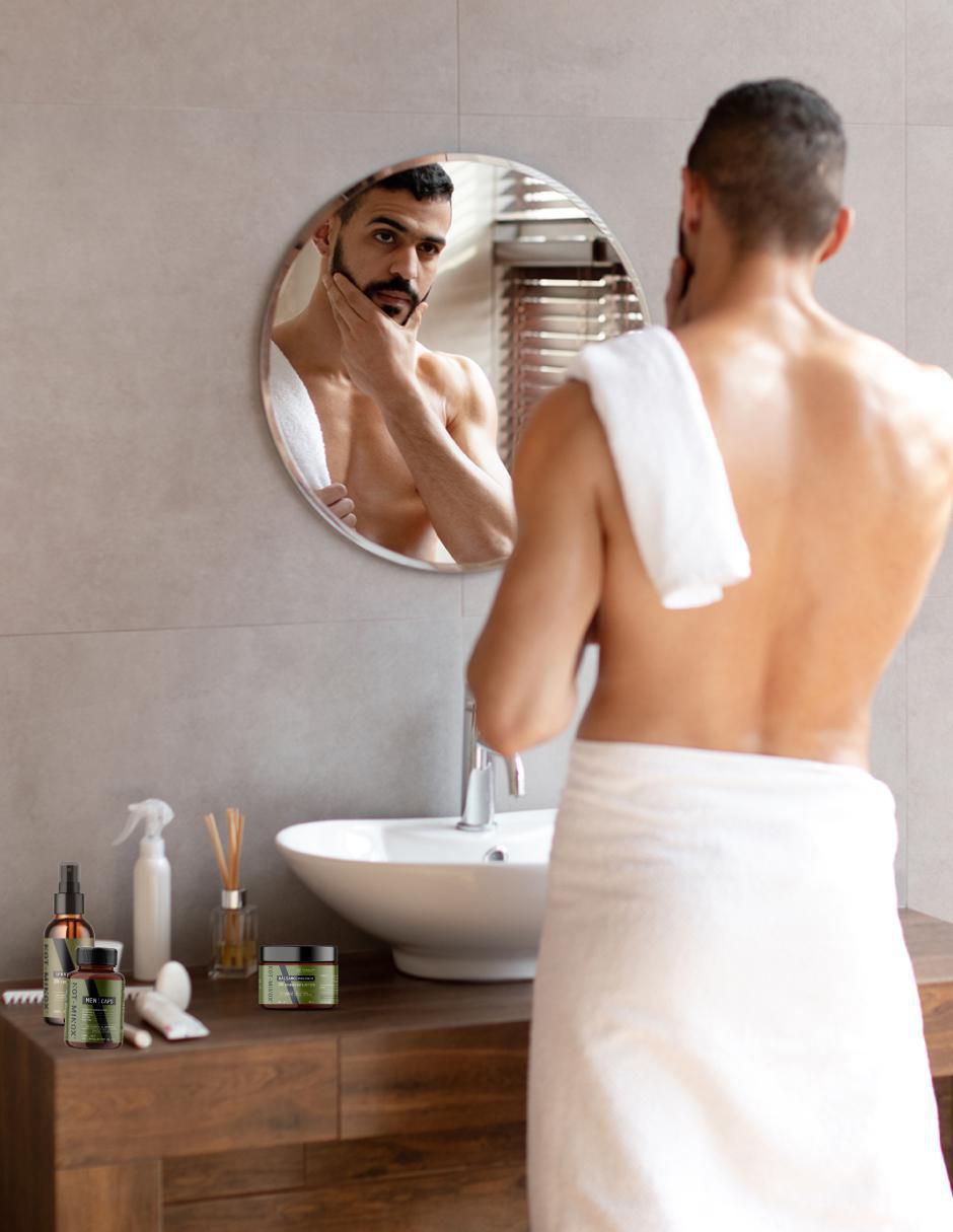 Set tratamiento para barba y cabello De Crecimiento Capilar, Barba Y Bigote Notminox Bálsamo 90Ml + Spray 90Ml + 120 Cápsulas crecimiento