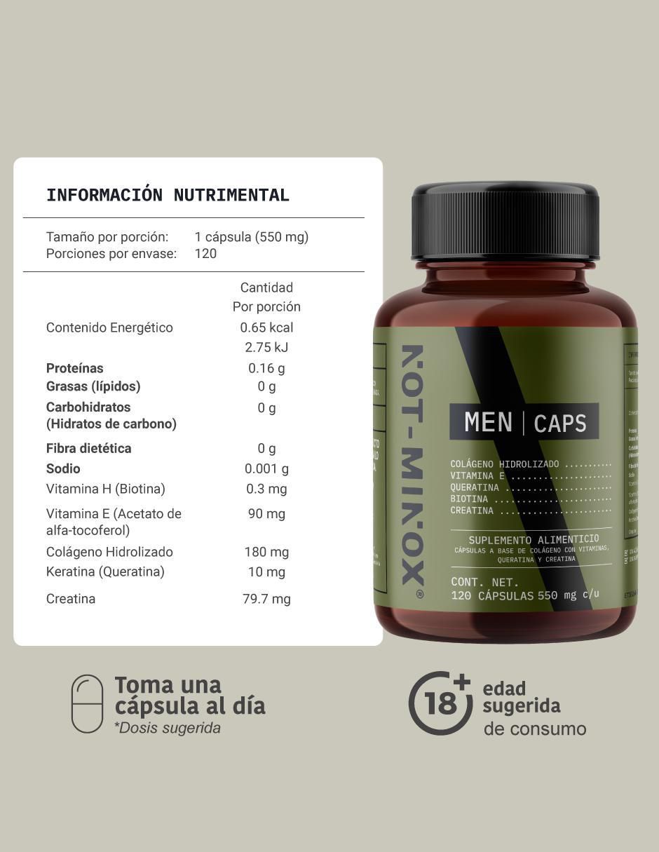 Set tratamiento para barba y cabello De Crecimiento Capilar, Barba Y Bigote Notminox Bálsamo 90Ml + Spray 90Ml + 120 Cápsulas crecimiento