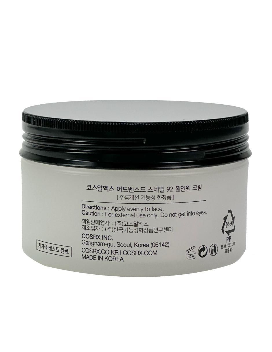 Crema facial recomendada para reparar día y noche All In One Cream Advanced Snail todo tipo piel Crema facial recomendada para reparar día y noche All In One Cream Advanced Snail todo tipo piel