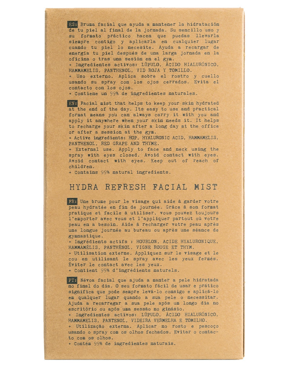 Tónico refrescante Essentials Hydra Ref Facial Mist Beardburys