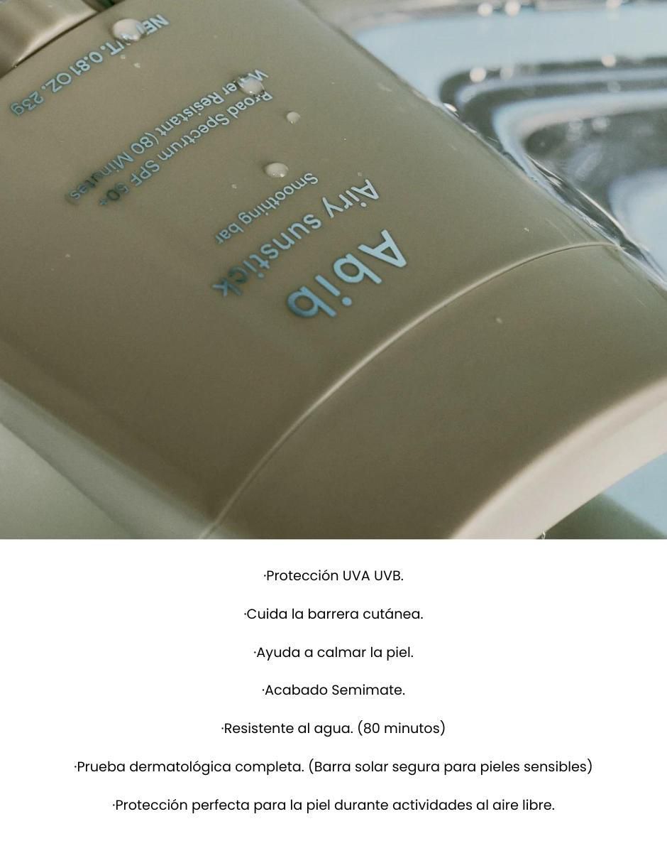 Protector solar FPS 50 Airy sunstick Smoothing bar Protector solar FPS 50 Airy sunstick Smoothing bar