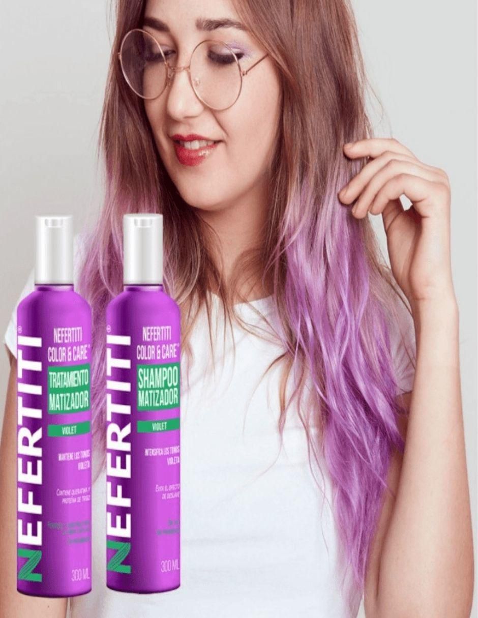 Set de shampoo para cabello tratamiento matizador violeta 300 ml Set de shampoo para cabello tratamiento matizador violeta 300 ml