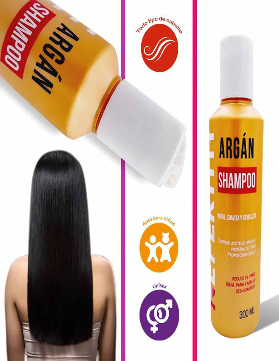 Shampoo hidratante para cabello Argan 300 ml 3