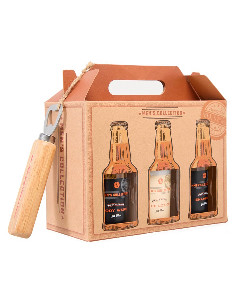 Set Brillo Corporal Limpiador Men'S Collection Grooming Sixpack Gift Set Accentra