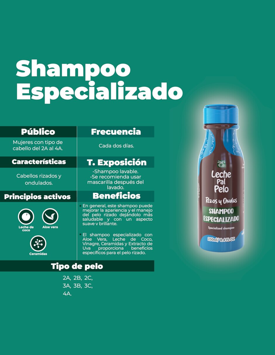 Shampoo para cabello rizado 250 ml 2