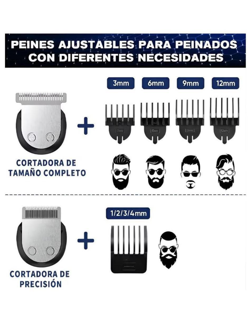 Recortadora para cabello, barba y cuerpo recortadora 6 en 1 Recortadora para cabello, barba y cuerpo recortadora 6 en 1