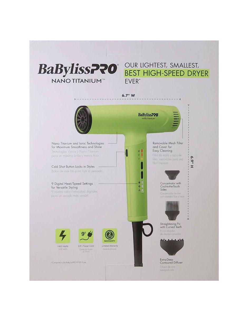 Secadora de cabello babyliss pro nanotitanium bntc9200ny