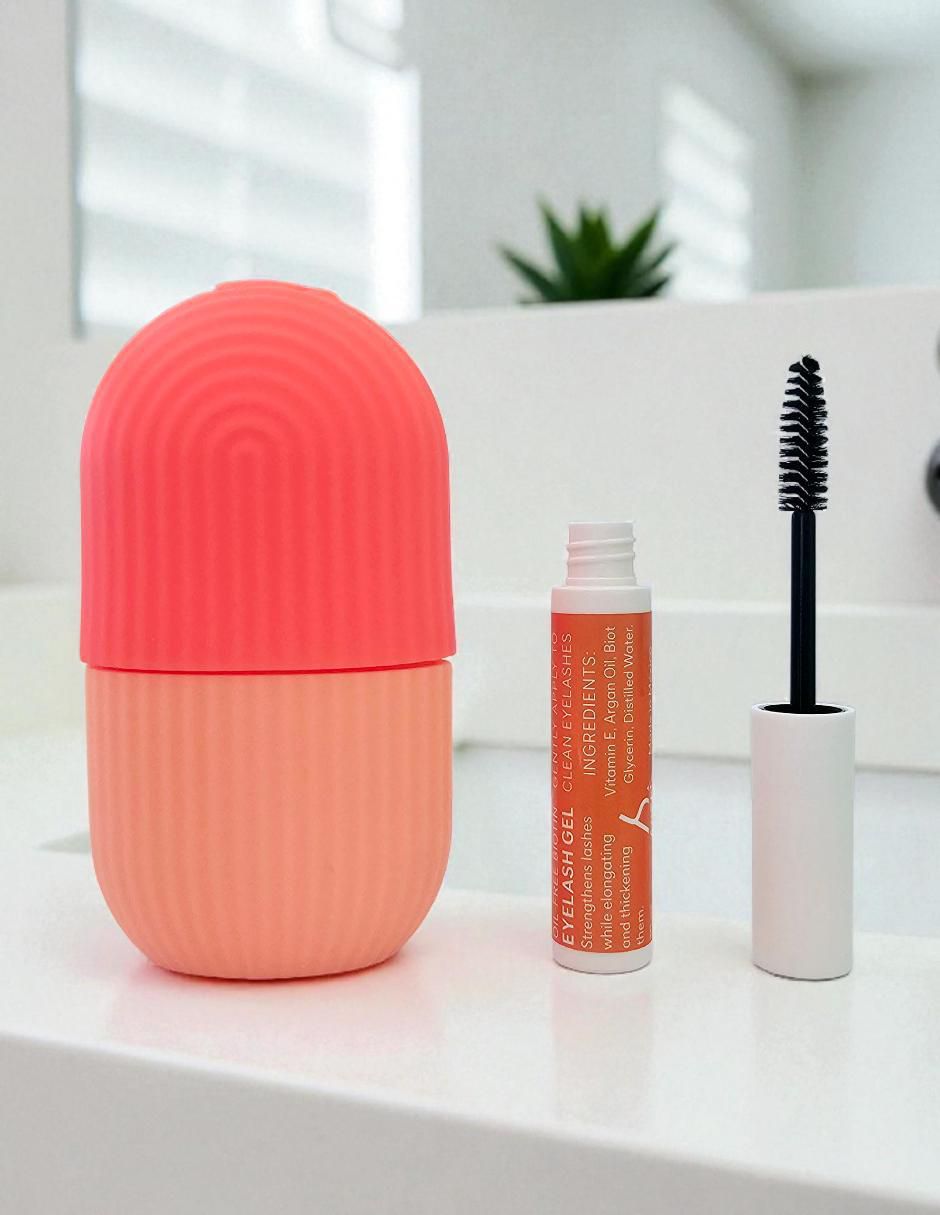 Kit tratamiento facial con suero de vitamina C, gel y masajeador reparador 6