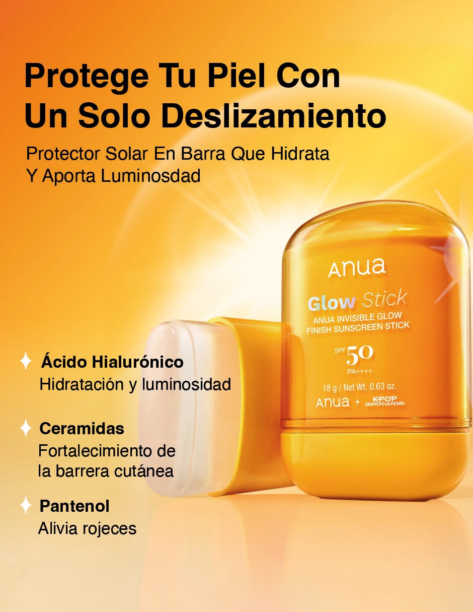 Set protector solar FPS 50+ invisible Glow Finish Sunstick Anua 5