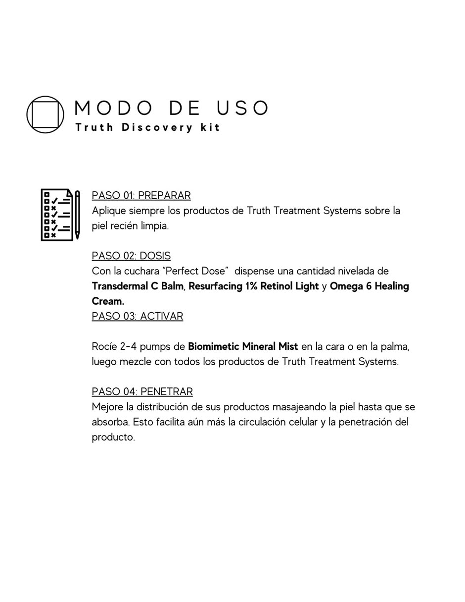 Tratamiento para rostro y cuerpo Truth Discovery Kit + Biomimetic Mineral Mist Ultralite 30 ml antiedad