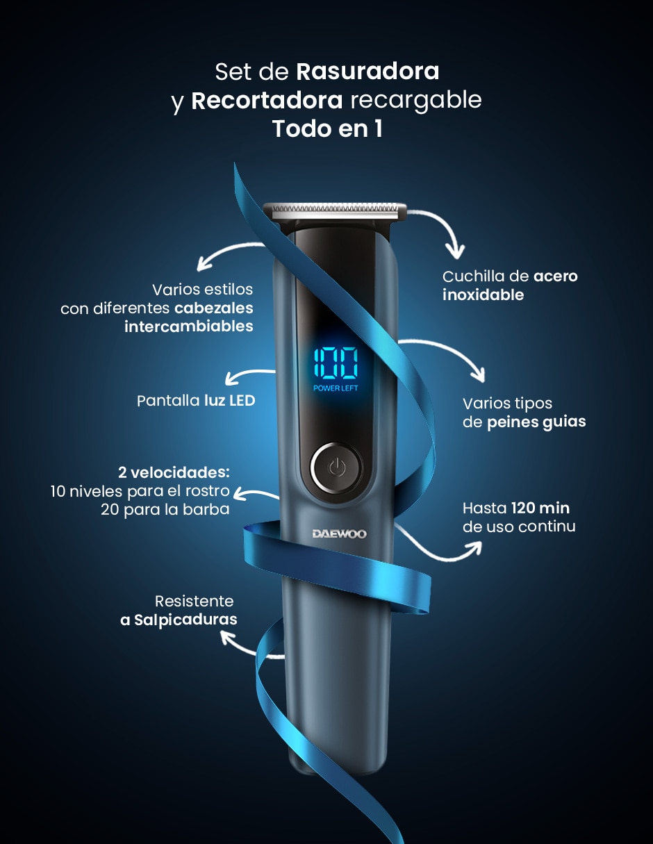 Recortadora para cabello barba y cuerpo dw?recst + dw?rec1 11