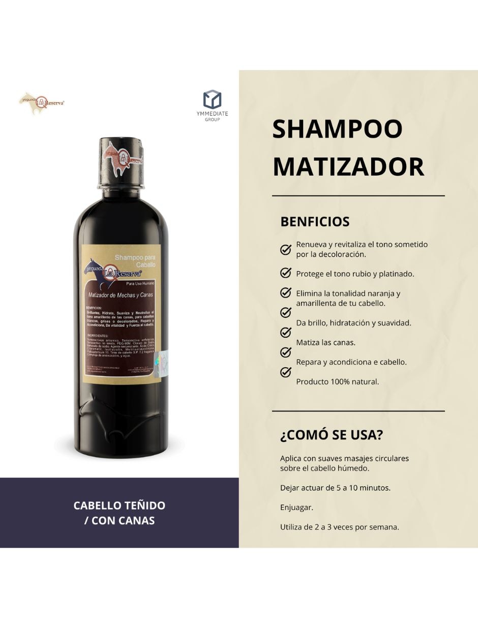 Shampoo matizador de canas para cabello Todo tipo Matizador 4