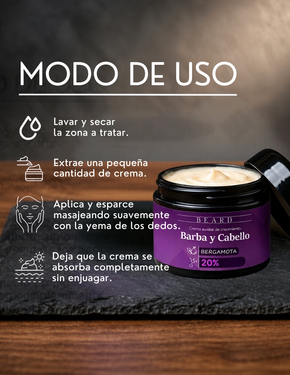 Tratamiento para (si aplica) Barba y cabello Set de 3 Frascos de Tratamiento en Crema para Crecimiento de Barba y Cabello Crecimiento Sin Familia 2
