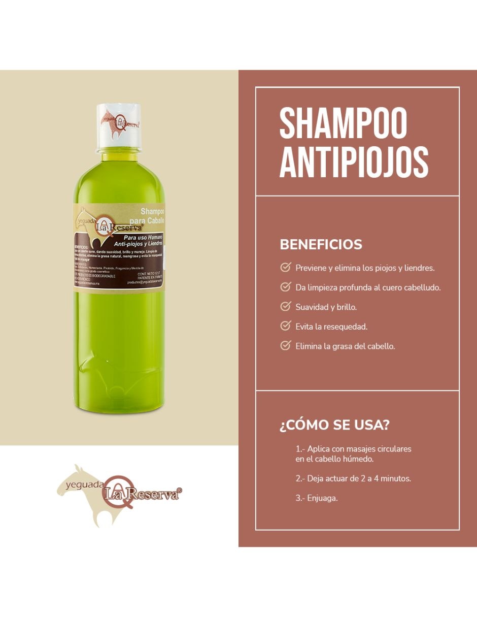 Set de shampoo para cabello Todo tipo Shampoo Antipiojos Y Liendres YEGUADA LA RESERVA 3